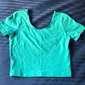 American Apparel Teal Cropped Top